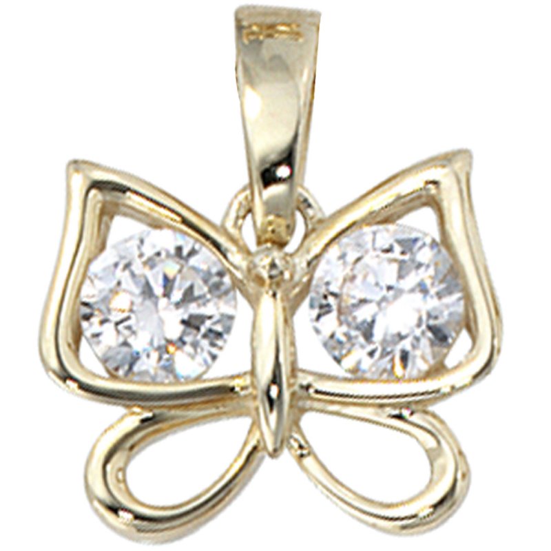 JOBO Anh�nger Schmetterling 333 Gold Gelbgold 2 Zirkonia Goldanh�nger