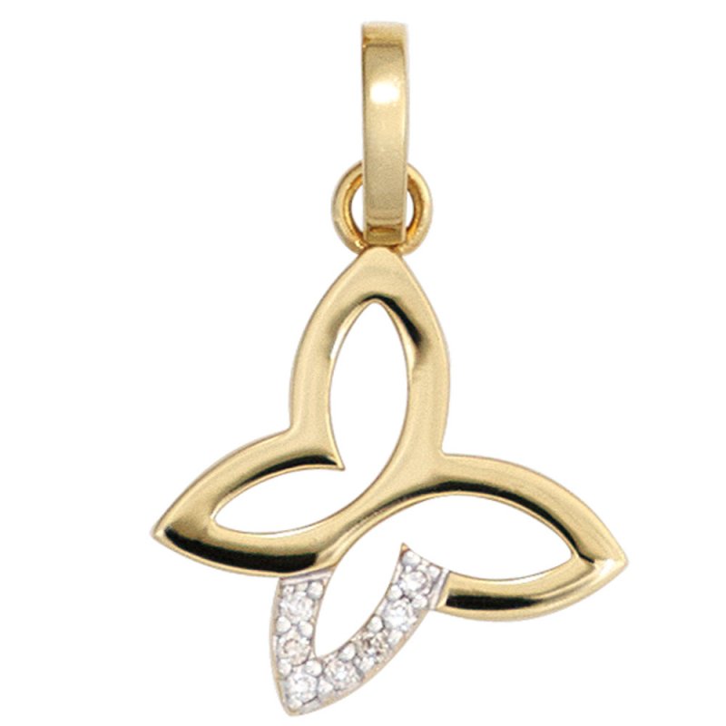 JOBO Anh�nger Schmetterling 585 Gold Gelbgold 7 Diamanten Brillanten