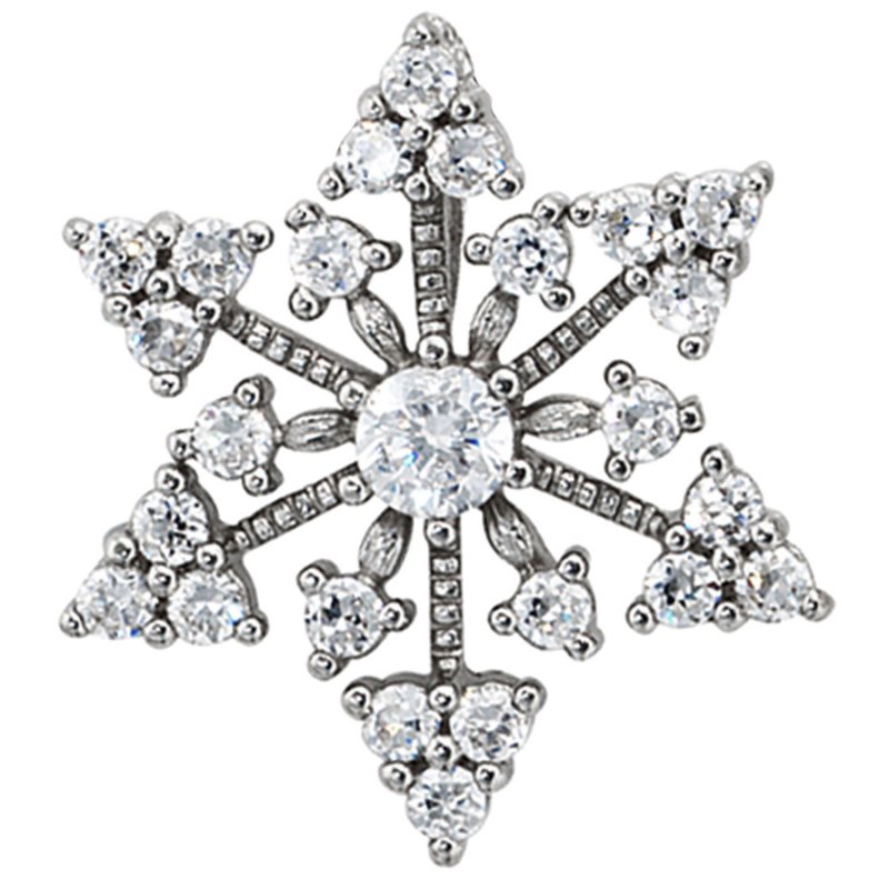 JOBO Anh�nger Schneeflocke 925 Sterling Silber rhodiniert mit 25 Zirkonia