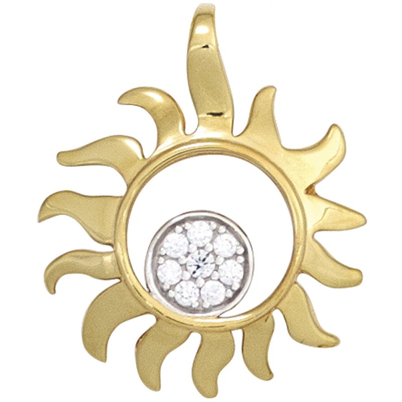 JOBO Anh�nger Sonne 585 Gold Gelbgold bicolor 8 Diamanten Brillanten 0,07ct.