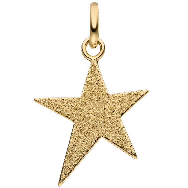 JOBO Anh�nger Stern 375 Gold Gelbgold mit Glitzereffekt