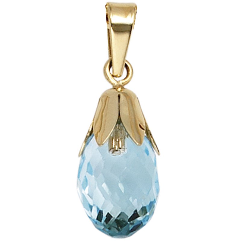 JOBO Anh�nger Tropfen 333 Gold Gelbgold 1 Blautopas blau Goldanh�nger