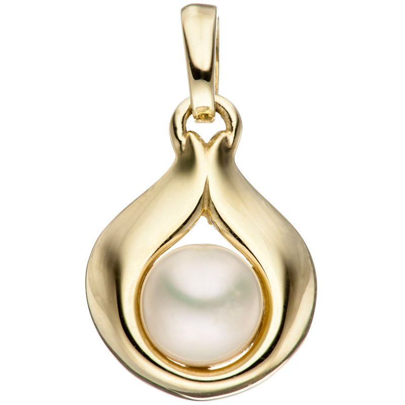 JOBO Anh�nger Tropfen 333 Gold Gelbgold 1 S��wasser Perle Perlenanh�nger Goldanh�nger