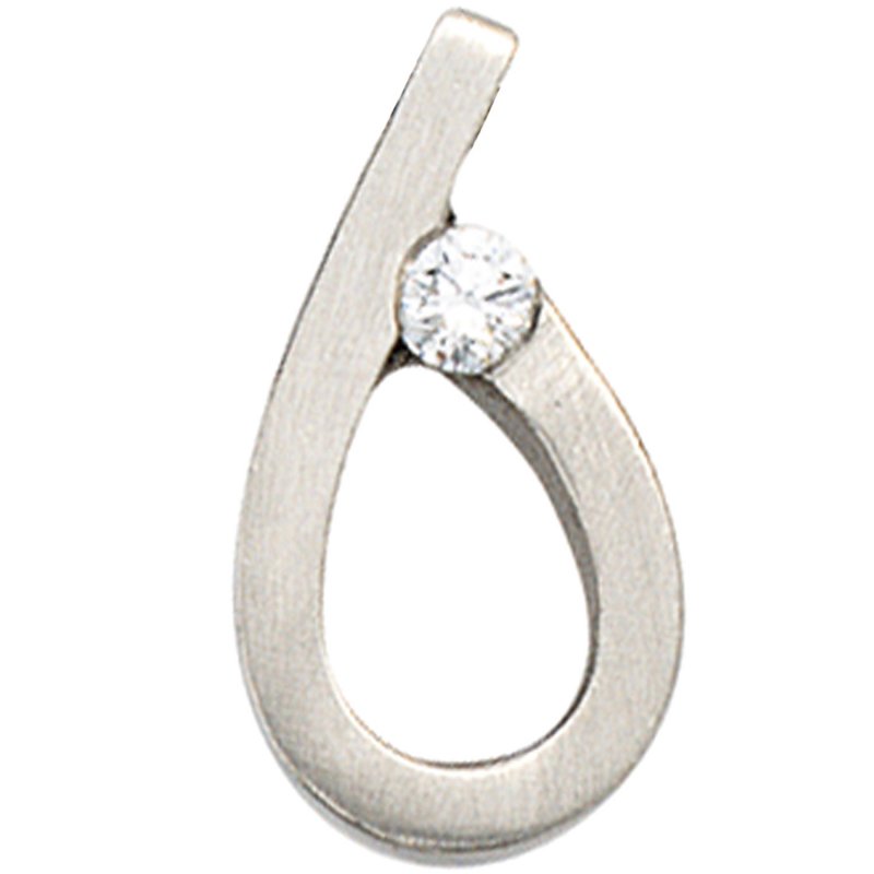 JOBO Anh�nger Tropfen 950 Platin matt 1 Diamant Brillant Platinanh�nger
