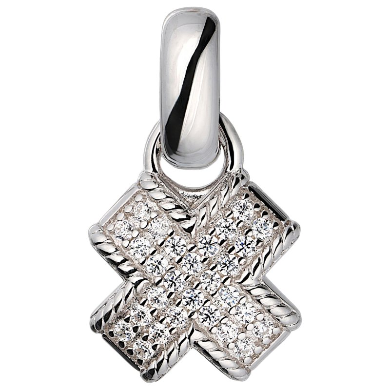 JOBO Anh�nger gekreuzt 925 Sterling Silber 28 Zirkonia Silberanh�nger