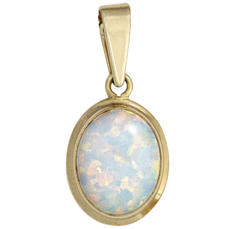 JOBO Anh�nger oval 333 Gold Gelbgold 1 Opal Goldanh�nger