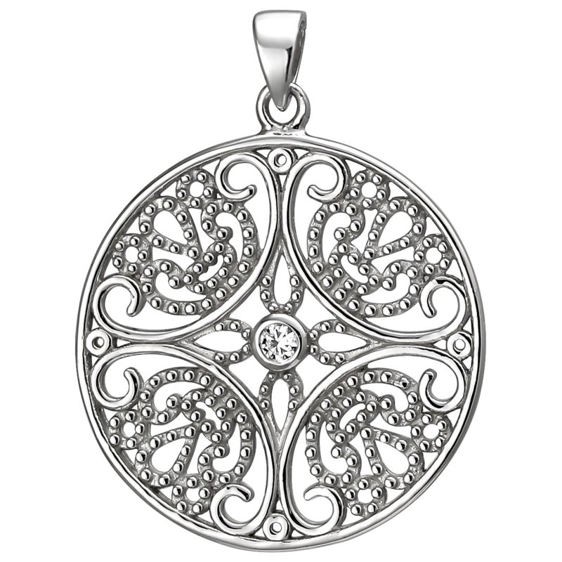 JOBO Anh�nger rund 925 Sterling Silber 1 Zirkonia Silberanh�nger