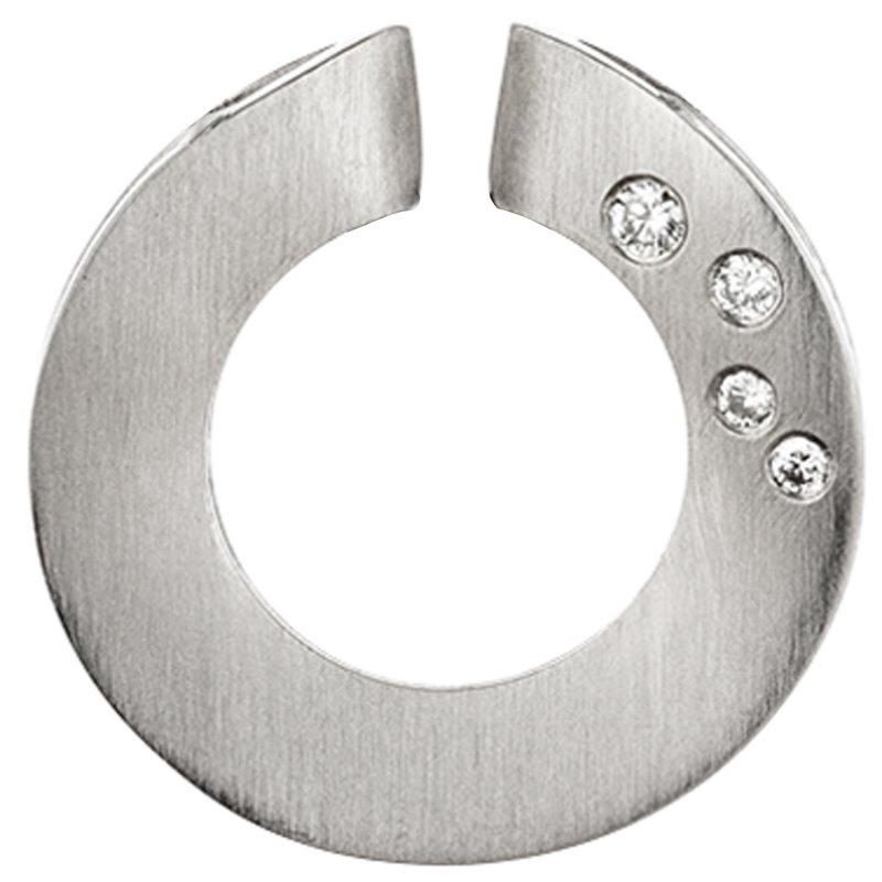 JOBO Anh�nger rund 950 Platin matt 4 Diamanten Brillanten 0,06ct. Platinanh�nger