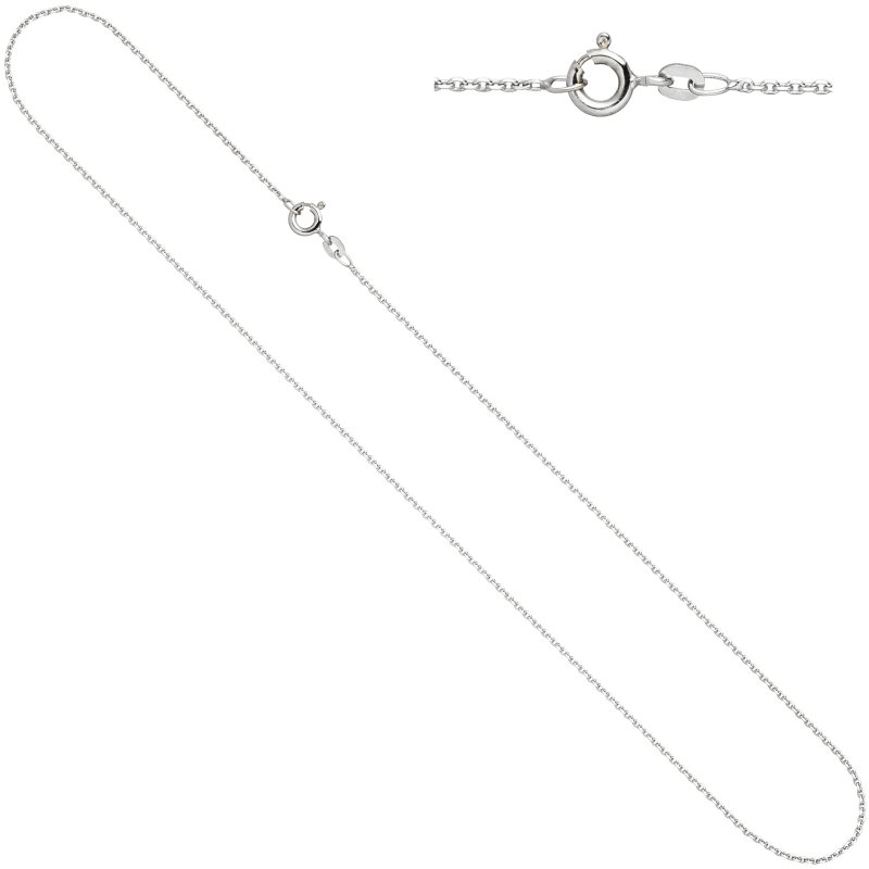 JOBO Ankerkette 333 Wei�gold 1,3 mm 45 cm Gold Kette Halskette Wei�goldkette