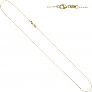 JOBO Ankerkette 585 Gelbgold diamantiert 0,6 mm 42 cm Gold Kette Halskette Goldkette