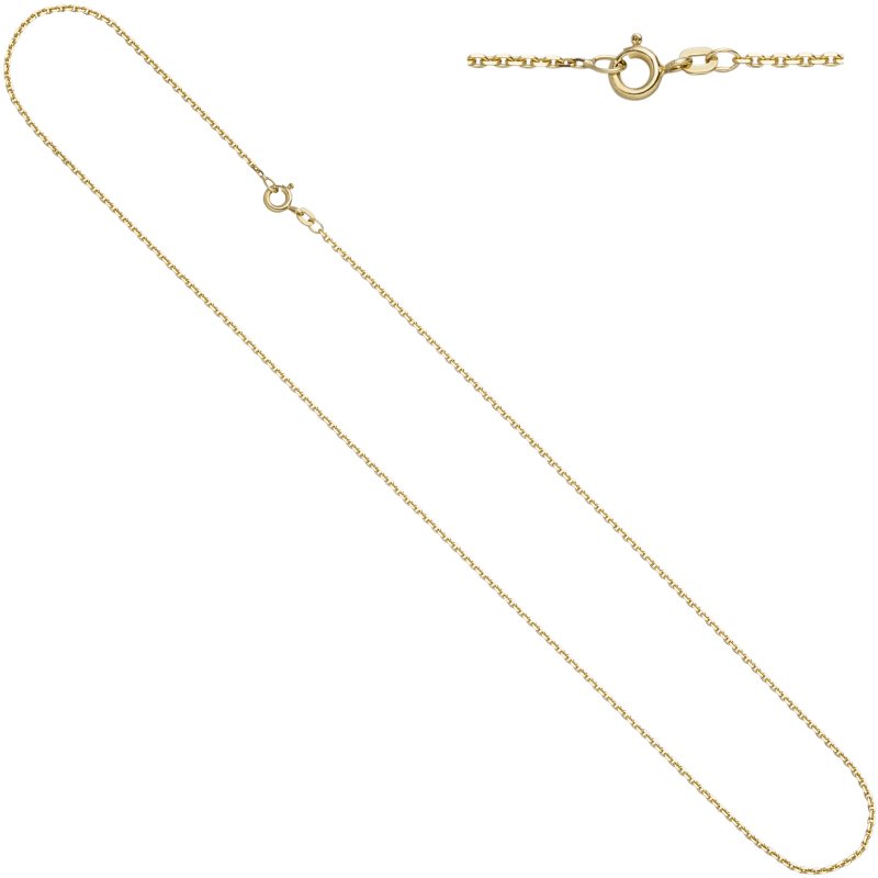 JOBO Ankerkette 585 Gelbgold diamantiert 1,6 mm 60 cm Gold Kette Halskette Goldkette
