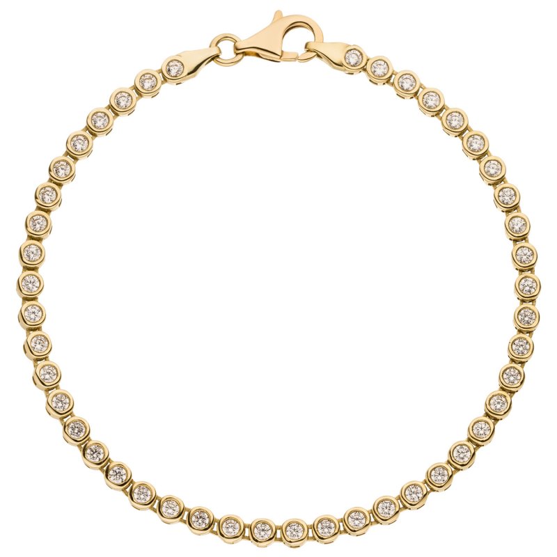 JOBO Armband 333 Gold Gelbgold 45 Zirkonia 19 cm Goldarmband