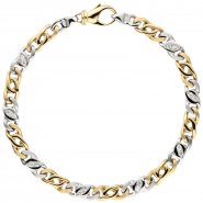 JOBO Armband 585 Gold Gelbgold Wei�gold bicolor 16 Diamanten Brillanten 18,5 cm