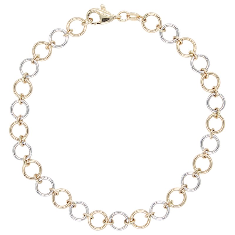 JOBO Armband 585 Gold Gelbgold Wei�gold bicolor 19 cm