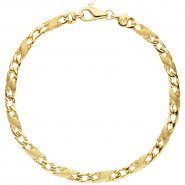 JOBO Armband 585 Gold Gelbgold teil matt 21 cm Goldarmband