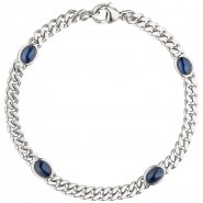 JOBO Armband 585 Gold Wei�gold 4 Saphir Cabochons blau 19 cm