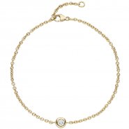 JOBO Armband 750 Gold Gelbgold 1 Diamant Brillant 0,10ct. 18 cm