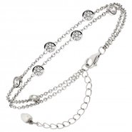 JOBO Silberarmband mit Zirkonia, 19,5 cm