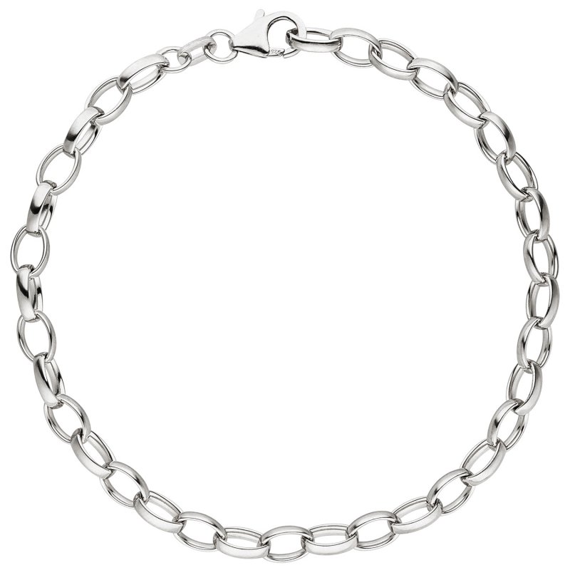 JOBO Armband 925 Sterling Silber rhodiniert 21 cm Silberarmband Karabiner