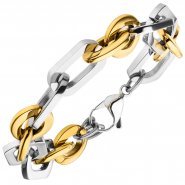 JOBO Armband Edelstahl Bicolor 22 cm