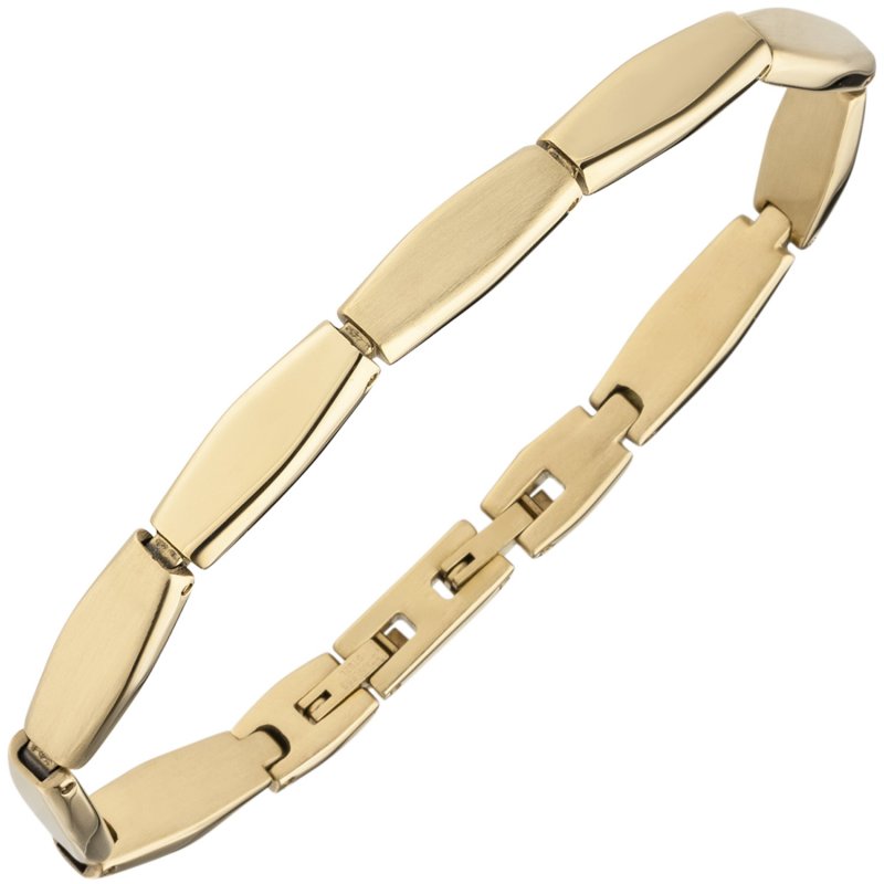 JOBO Armband Edelstahl gold-farben beschichtet matt 21 cm