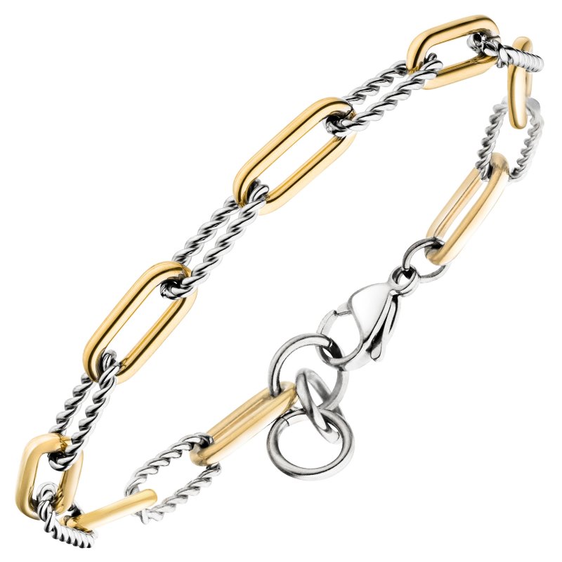 JOBO Armband Edelstahl goldfarben beschichtet 21,5 cm