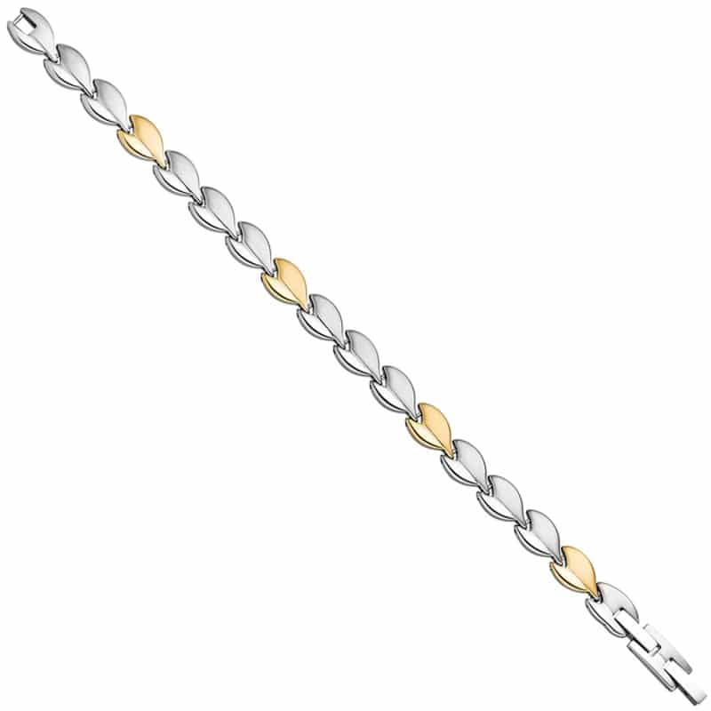 JOBO Armband Edelstahl mattiert mit gold farbener Beschichtung bicolor 20 cm