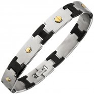 JOBO Armband Edelstahl schwarz beschichtet 21 cm