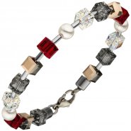 JOBO Armband Kristallsteine mit Edelstahl 19 cm