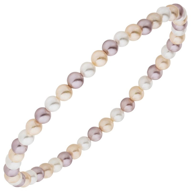 JOBO Armband Muschelkern Perlen multicolor 4 mm 17 cm Perlenarmband