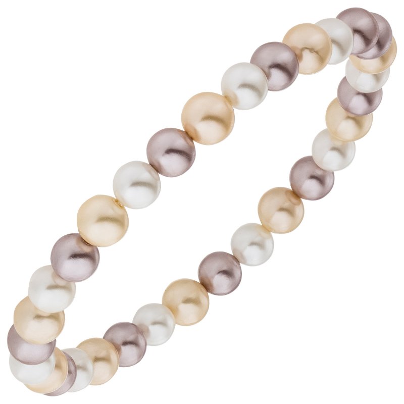 JOBO Armband Muschelkern Perlen multicolor 6 mm 17 cm Perlenarmband