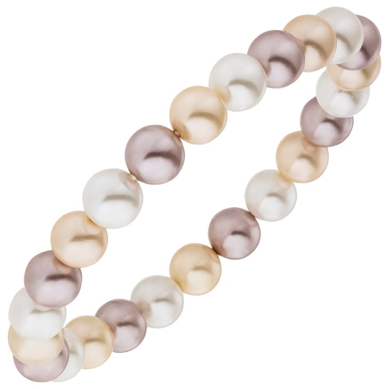 JOBO Armband Muschelkern Perlen multicolor 8 mm 17 cm Perlenarmband