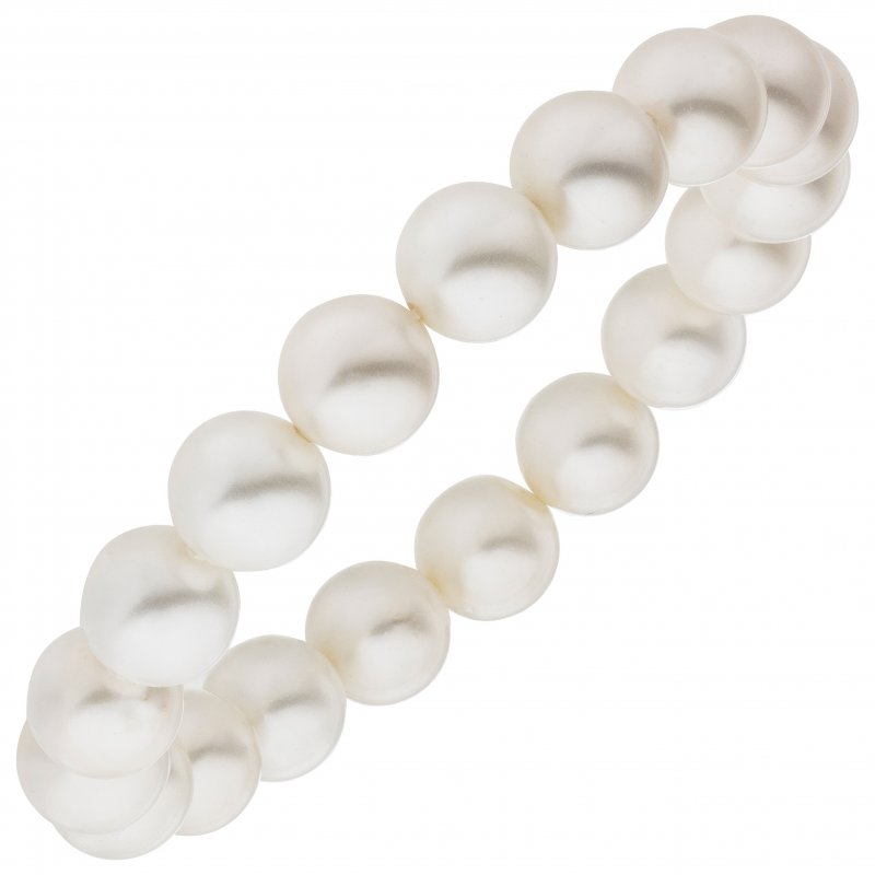 JOBO Armband Muschelkern Perlen wei� 10 mm 17 cm Perlenarmband