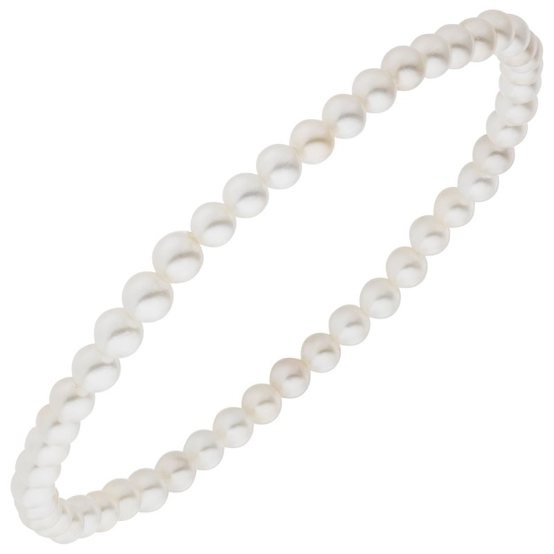 JOBO Armband Muschelkern Perlen wei� 4 mm 17 cm Perlenarmband