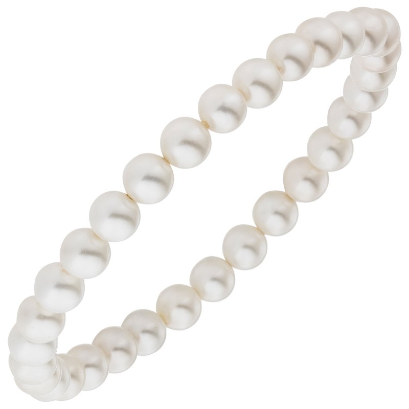 JOBO Armband Muschelkern Perlen wei� 6 mm 17 cm Perlenarmband
