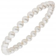 JOBO Armband: Wei�e Perlen, 17 cm