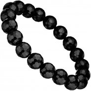 JOBO Armband Onyx schwarz facettiert endlos auf Gummi