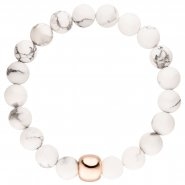 JOBO Armband mit Howlith und 925 Silber rotgold vergoldet endlos elastisch