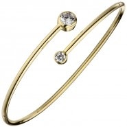 JOBO Armreif Armband 925 Sterling Silber gold vergoldet 2 Zirkonia