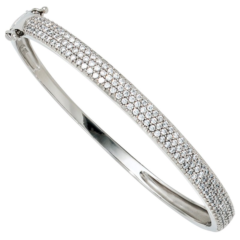 JOBO Armreif Armband 925 Sterling Silber mit 145 Zirkonia Silberarmreif