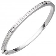 JOBO Armreif Armband 925 Sterling Silber mit 31 Zirkonia Silberarmband Silberarmreif