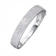 JOBO Armreif Armband 925 Sterling Silber mit Zirkonia Silberarmreif Klappverschluss