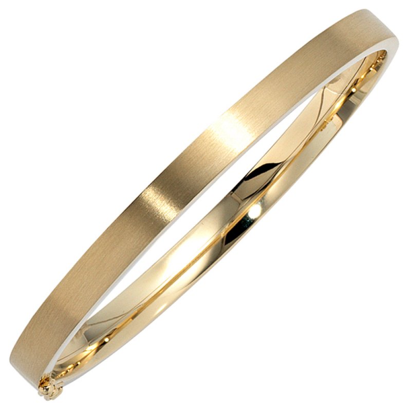 JOBO Armreif Armband oval 333 Gold Gelbgold mattiert Goldarmreif Steckverschluss