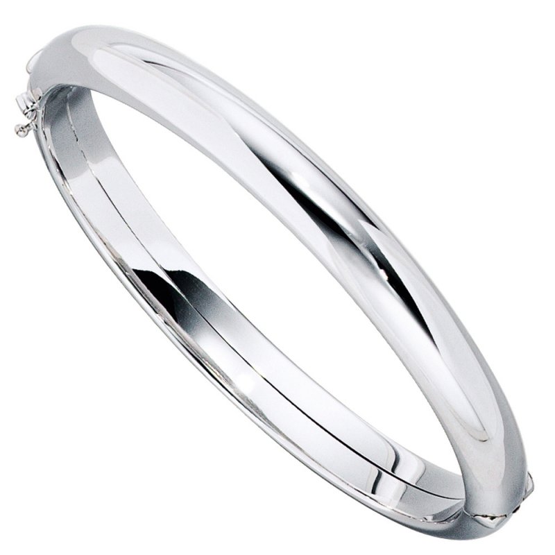JOBO Armreif Armband oval 375 Gold Wei�gold Goldarmreif Kastenschloss