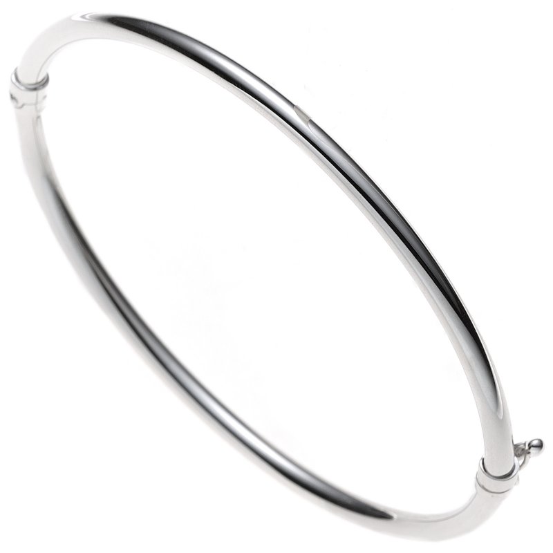JOBO Armreif Armband oval 585 Gold Wei�gold Goldarmreif Goldarmreif Steckverschluss