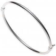 JOBO Armreif Armband oval 585 Gold Wei�gold Goldarmreif Goldarmreif Steckverschluss