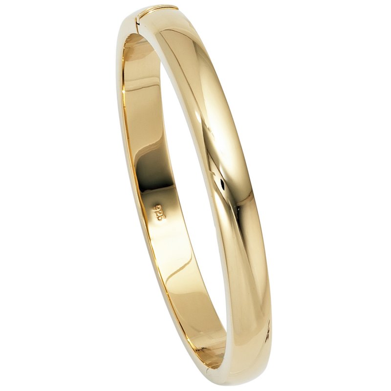 JOBO Armreif Armband oval 925 Silber gold vergoldet Kastenschloss