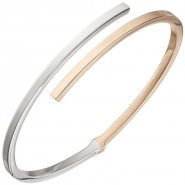 JOBO Armreif Armband oval 925 Sterling Silber bicolor rotgold vergoldet