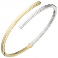 JOBO Armreif Armband oval 925 Sterling Silber bicolor vergoldet
