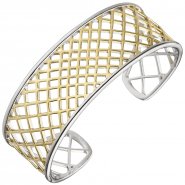 JOBO Armspange / offener Armreif 925 Silber bicolor vergoldet Armband